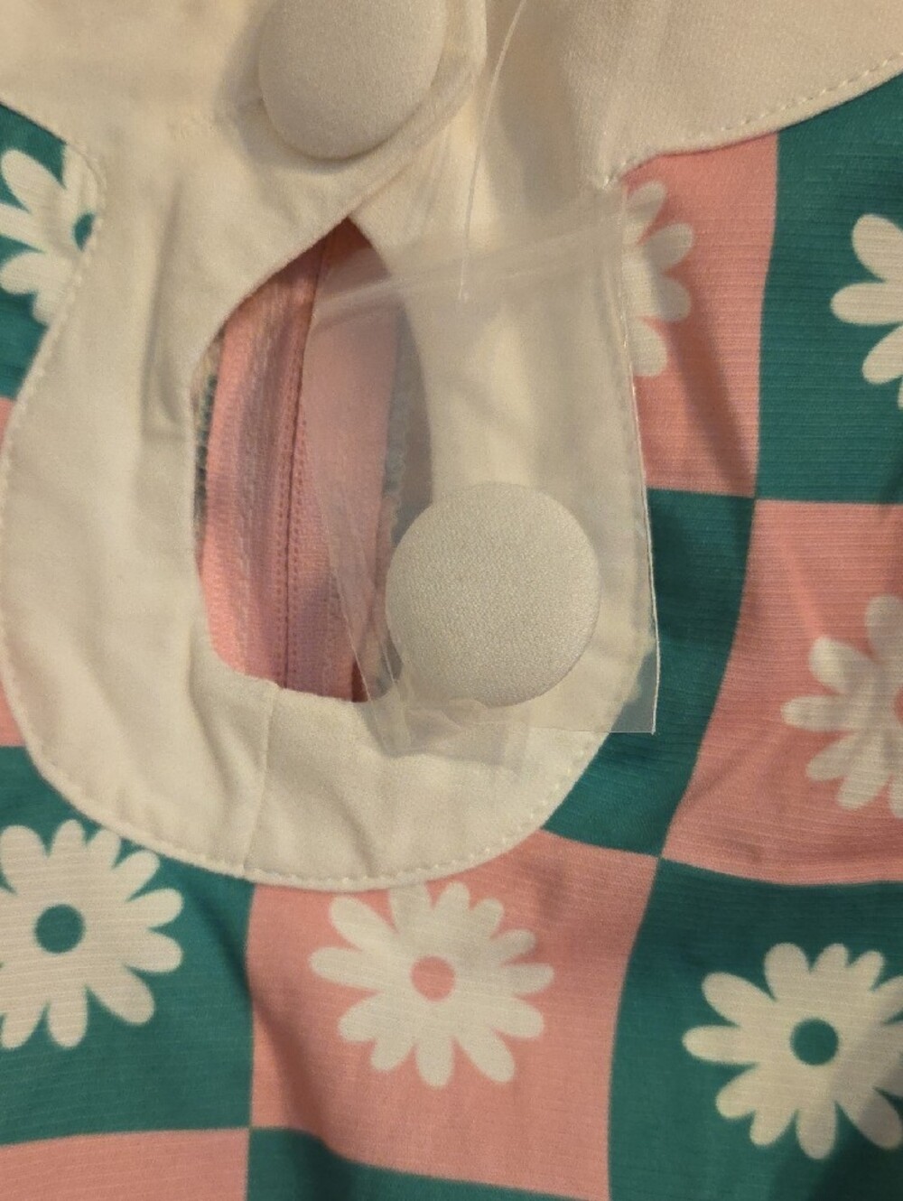 Smak Parlour Unique Vintage Pink & Green Retro Daisy Check Shift Dress - Picture 4 of 6